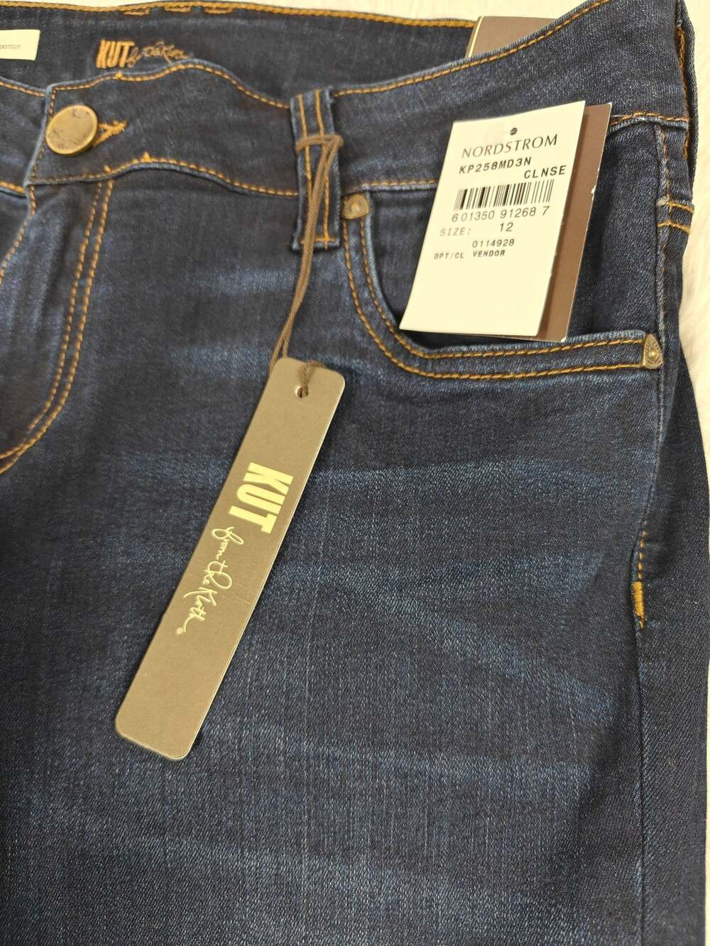 Womens KUT from the Kloth Natalie Bootcut Jeans Dark Blue Size 12 NWT